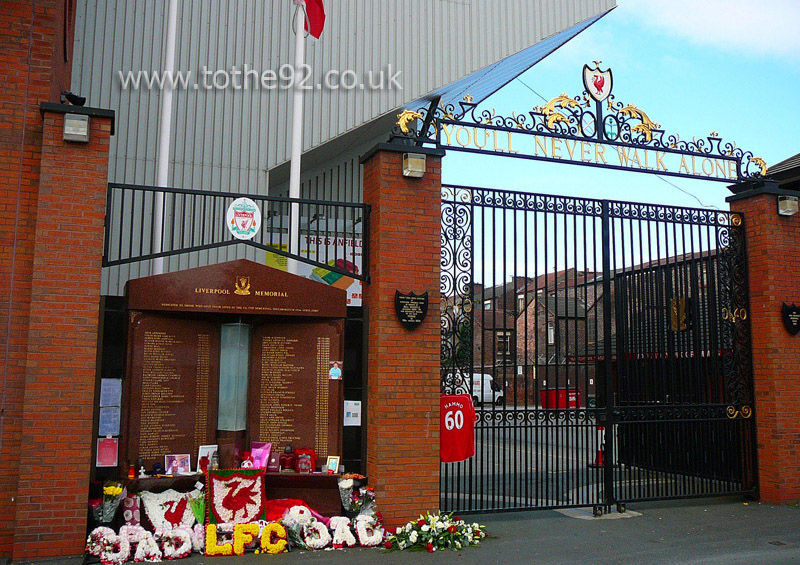 You'll Never Walk Alone Gates & Hillsborough Memorial, Anfield, Liverpool FC
