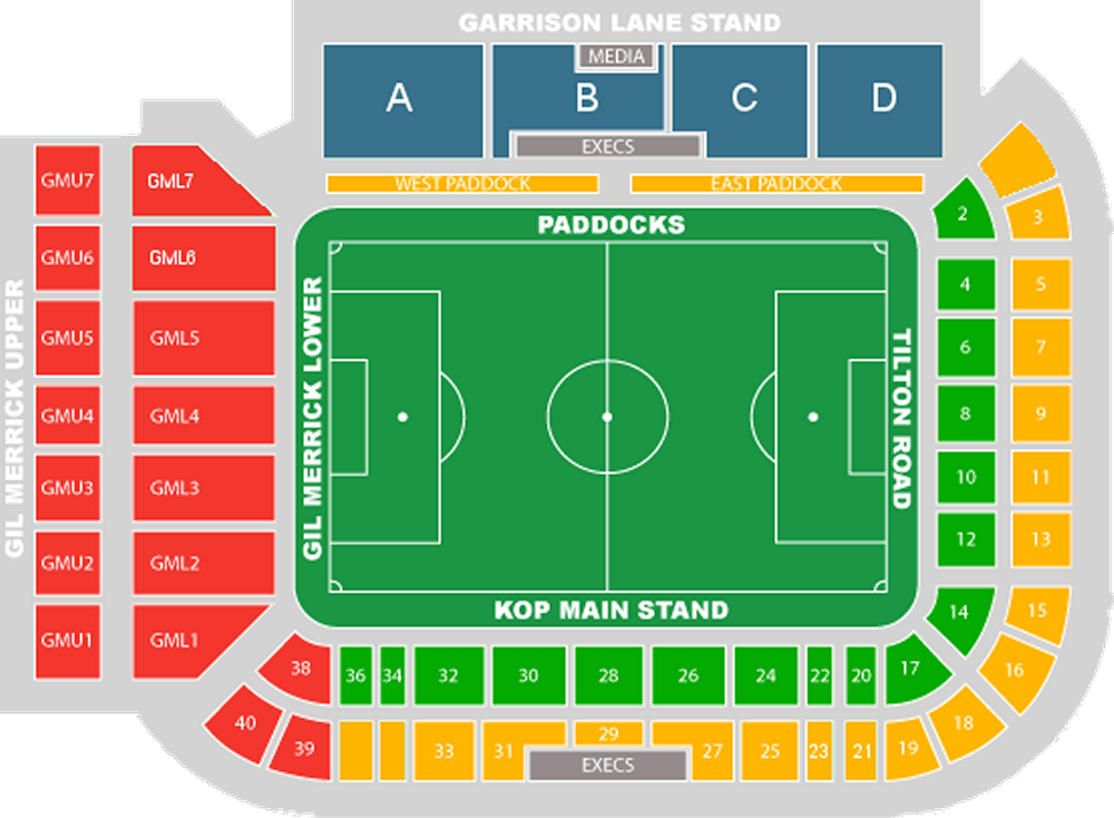 St Andrew's Stadium seating plan
