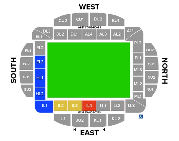 University of Bolton Stadium seating plan