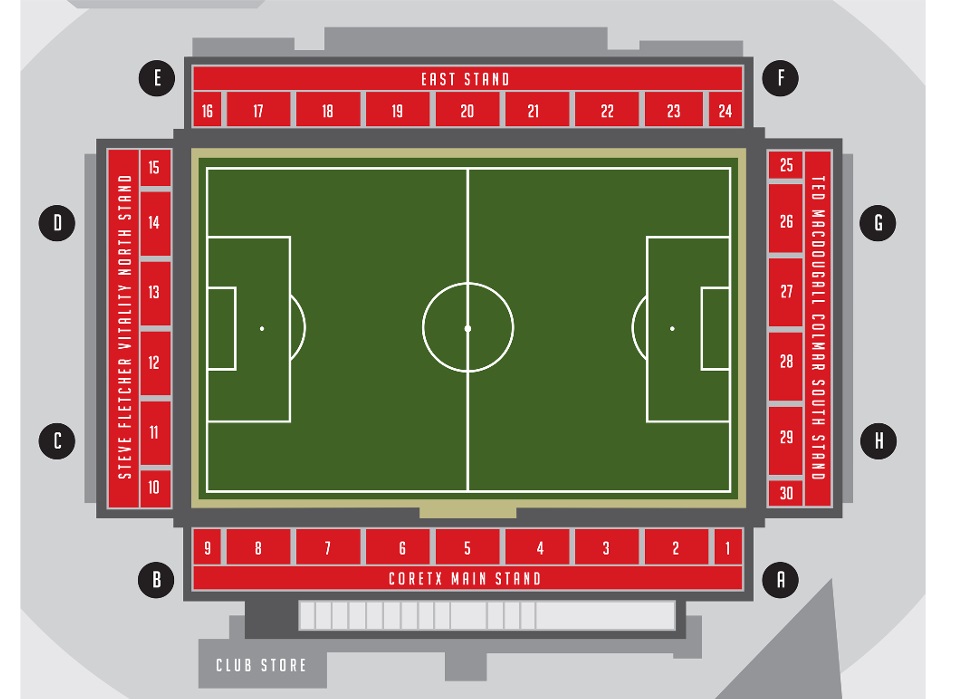 Vitality Stadium seating plan