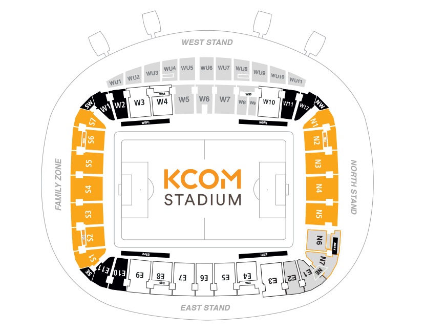 KCom Stadium seating plan