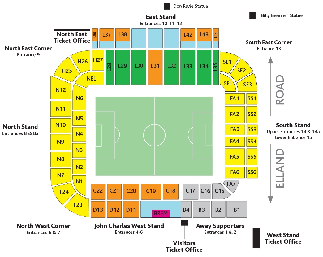 elland leeds road united fc plan seating ground football where drink tothe92 groundguide