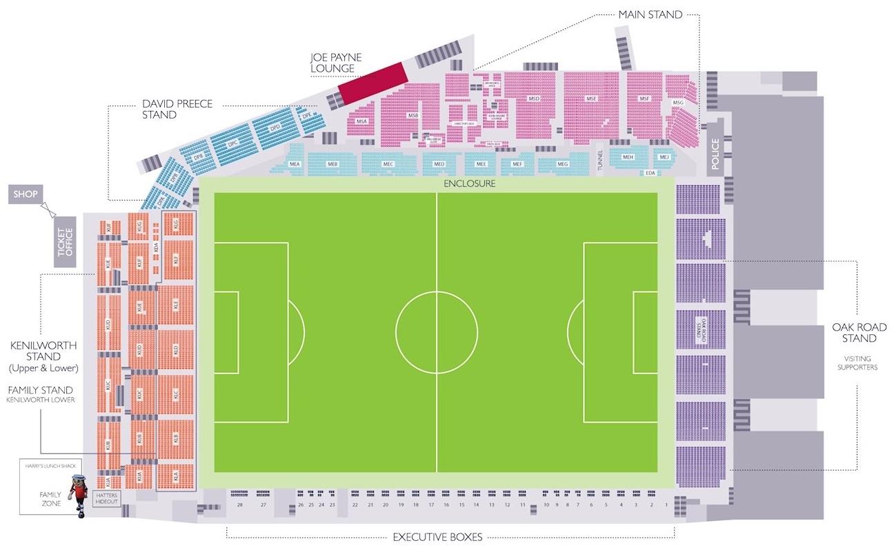 Kenilworth Road seating plan