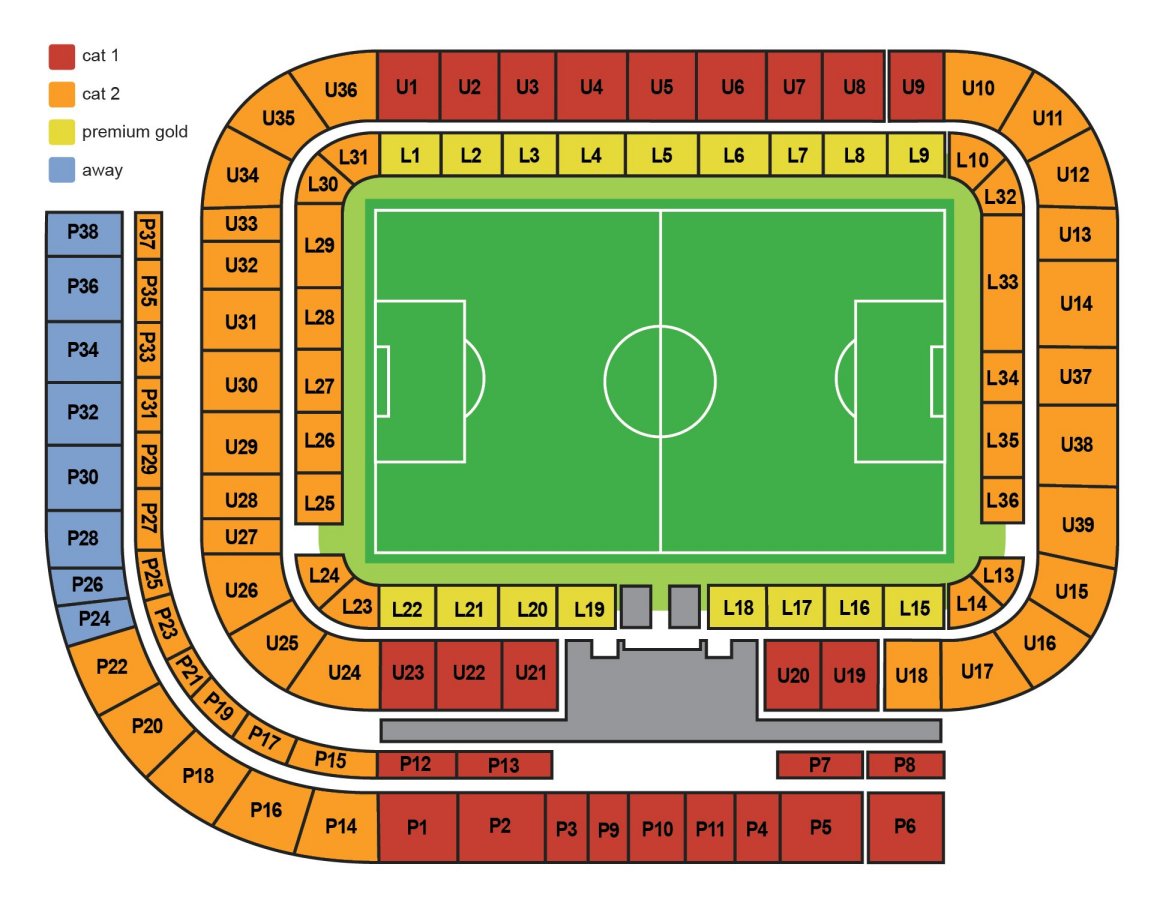 Stadium Of Light seating plan