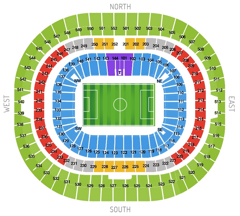 Wembley Stadium seating plan