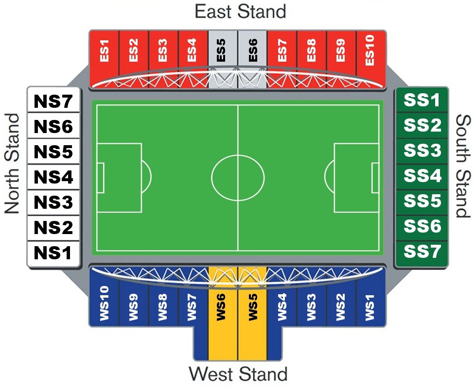 DW Stadium seating plan
